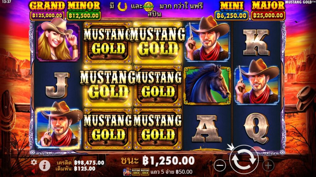 เล่นสล็อต Mustang Gold Happy Lucky Slot | 96.53% RTP | เกมเงินจริงได้เงินจริง